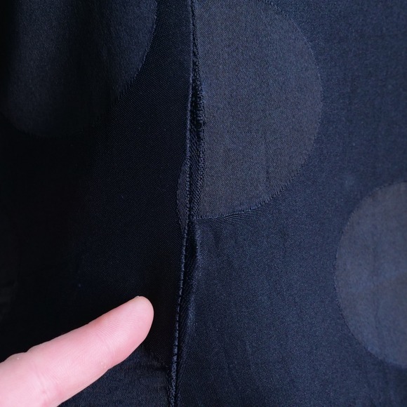 Fun 80s/90s Nipon Boutique giant polka dot monochromatic print black party dress - Picture 4 of 8